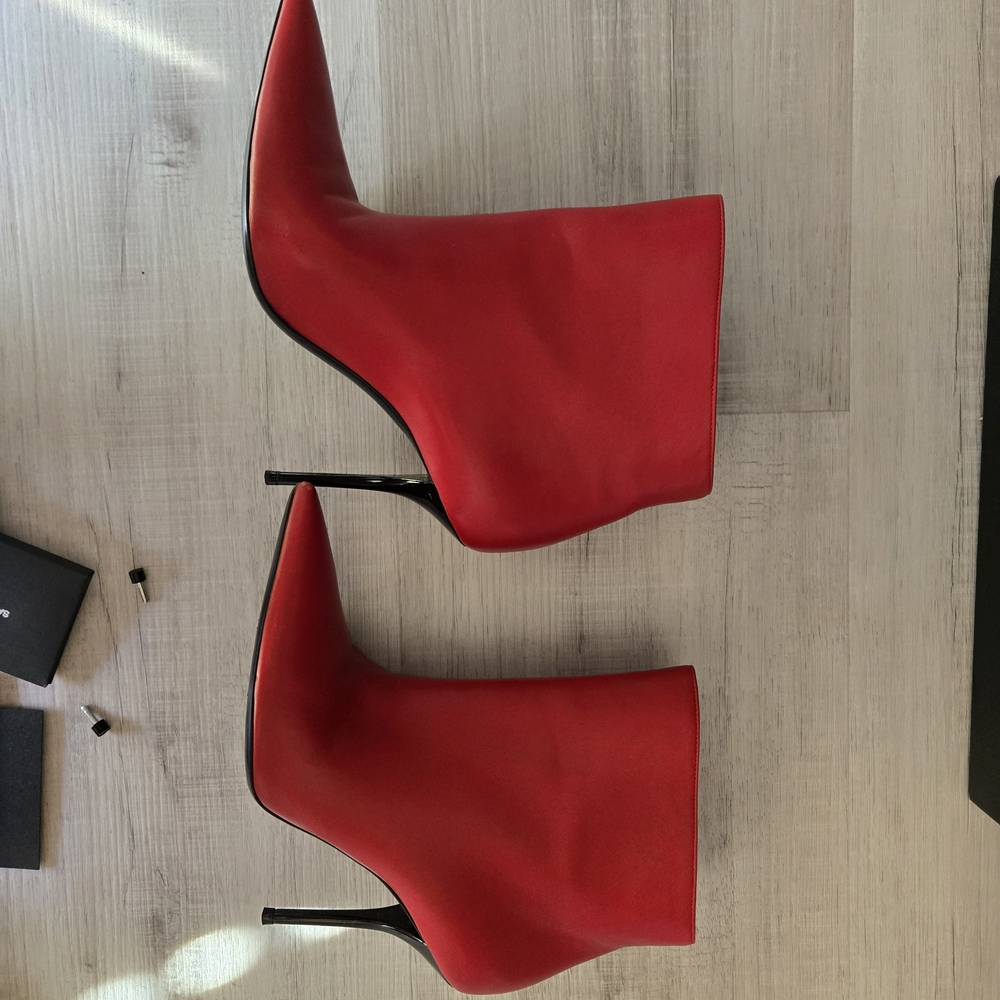 Red Stiletto Ankle Boots - Picture 6 of 15